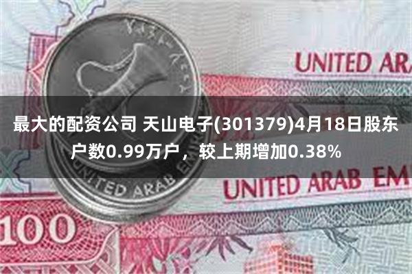 最大的配资公司 天山电子(301379)4月18日股东户数0.99万户，较上期增加0.38%
