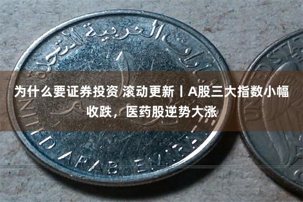 为什么要证券投资 滚动更新丨A股三大指数小幅收跌，医药股逆势大涨