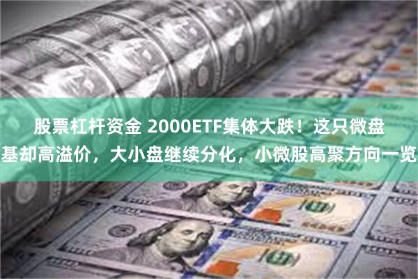 股票杠杆资金 2000ETF集体大跌!这只微盘基却高溢价,大小盘继续分化,小微股高聚方向一览